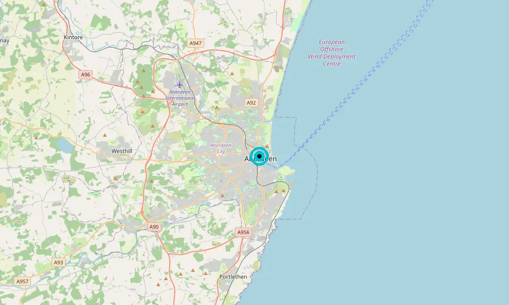 Map of our delivery coverage in Aberdeen