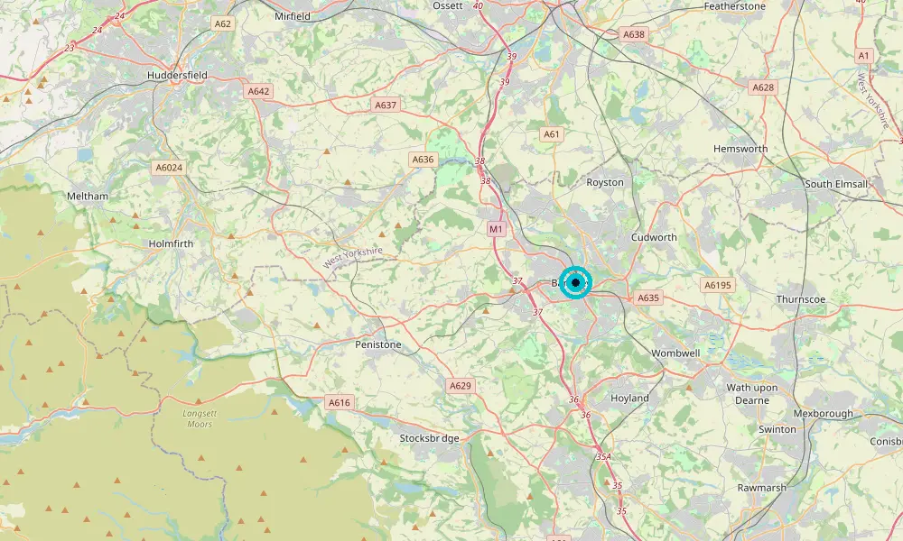 Map of our delivery coverage in Barnsley