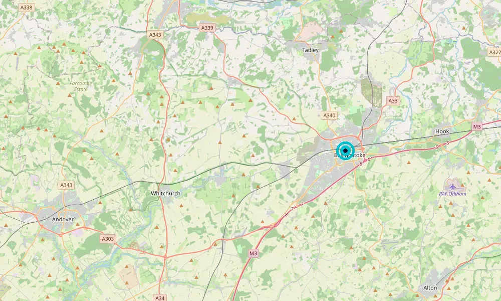 Map of our delivery coverage in Basingstoke