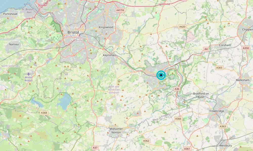 Map of our delivery coverage in Bath