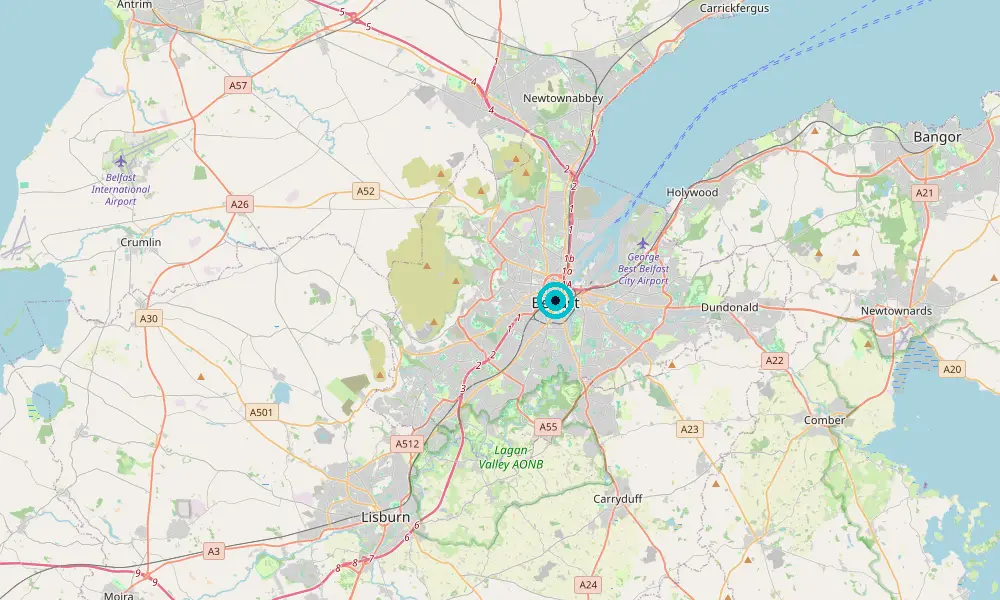 Map of our delivery coverage in Belfast