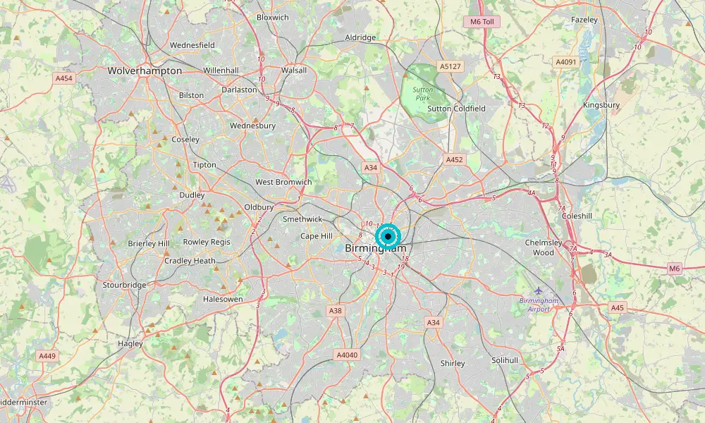 Map of our delivery coverage in Birmingham