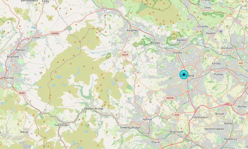 Map of our delivery coverage in Bradford