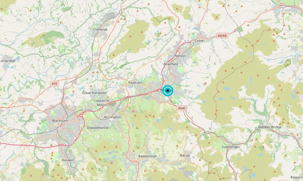 Map of our delivery coverage in Burnley