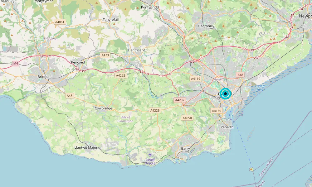 Map of our delivery coverage in Cardiff