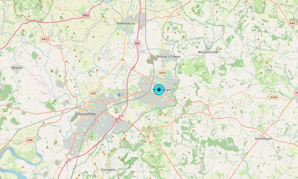 Map of our delivery coverage in Cheltenham