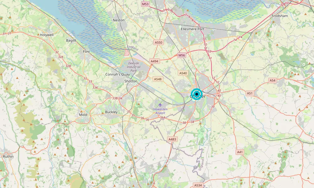 Map of our delivery coverage in Chester