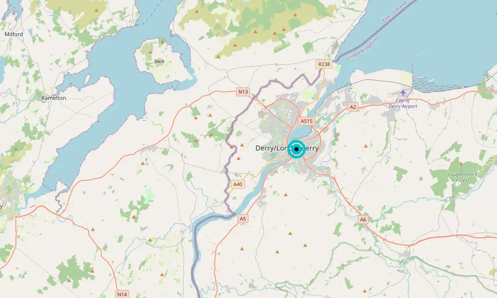 Map of our delivery coverage in Derry