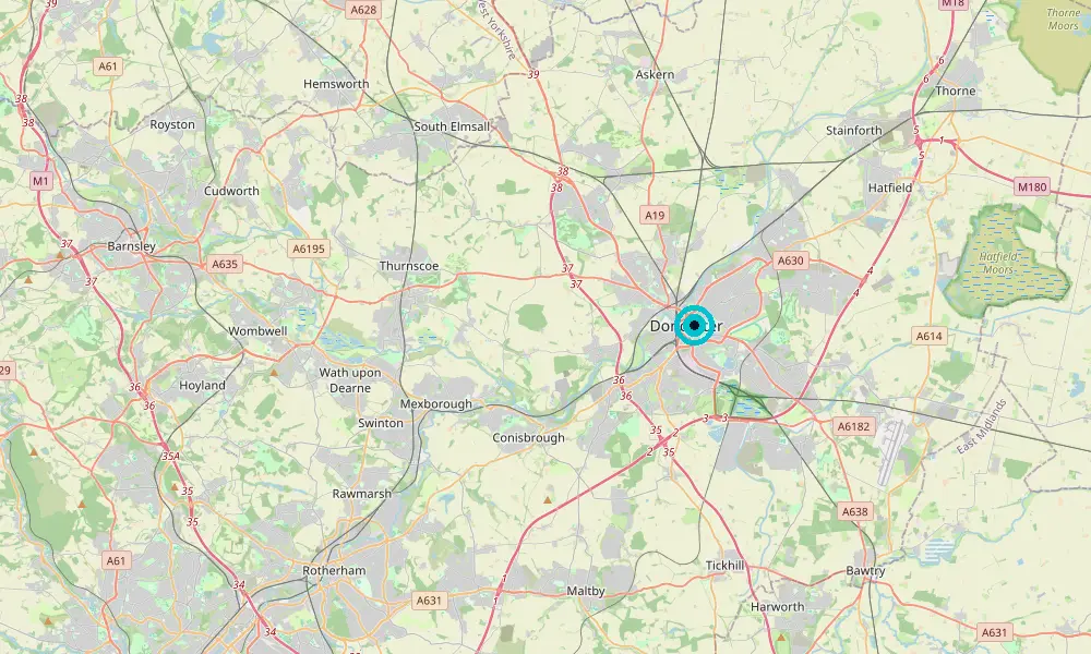 Map of our delivery coverage in Doncaster