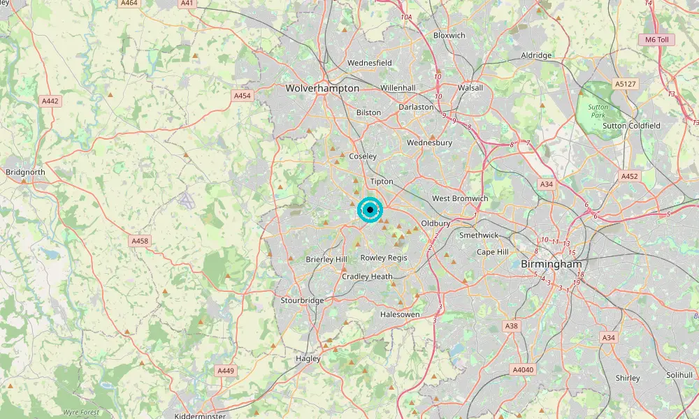 Map of our delivery coverage in Dudley