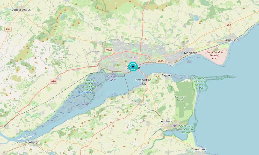 Map of our delivery coverage in Dundee