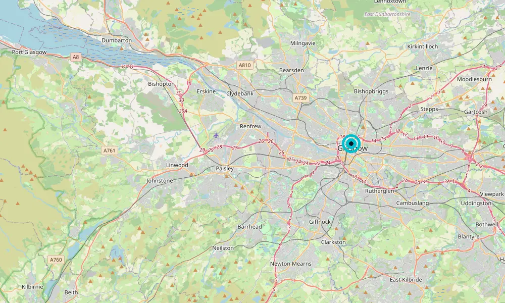 Map of our delivery coverage in Glasgow