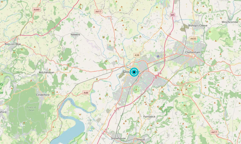 Map of our delivery coverage in Gloucester