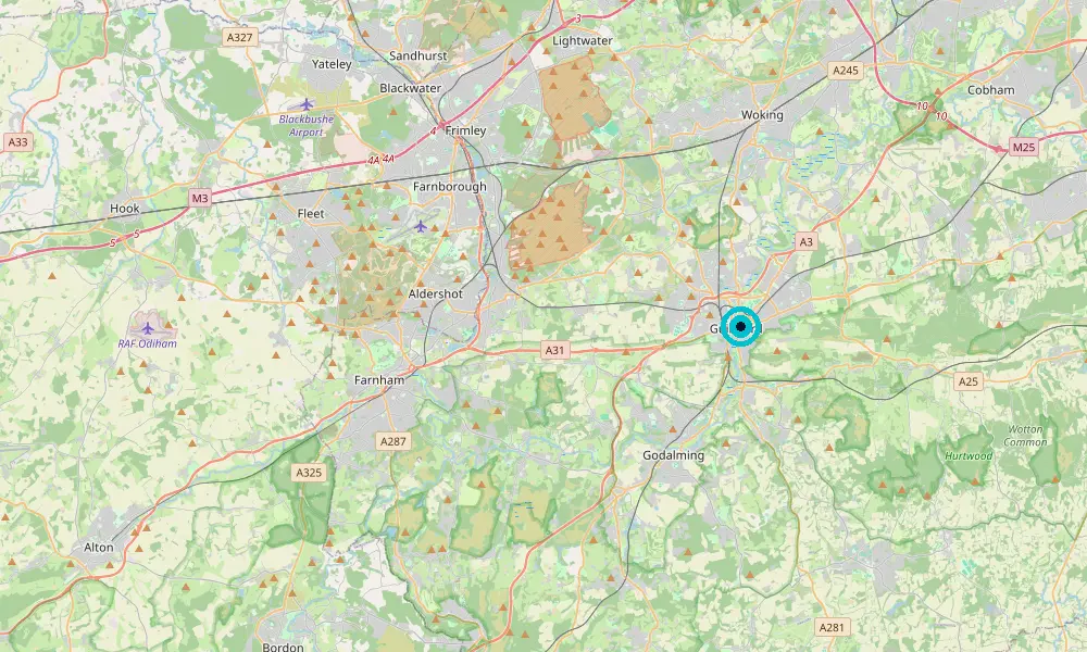 Map of our delivery coverage in Guildford