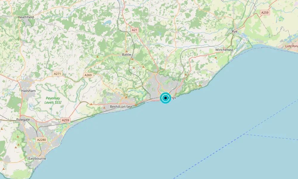 Map of our delivery coverage in Hastings