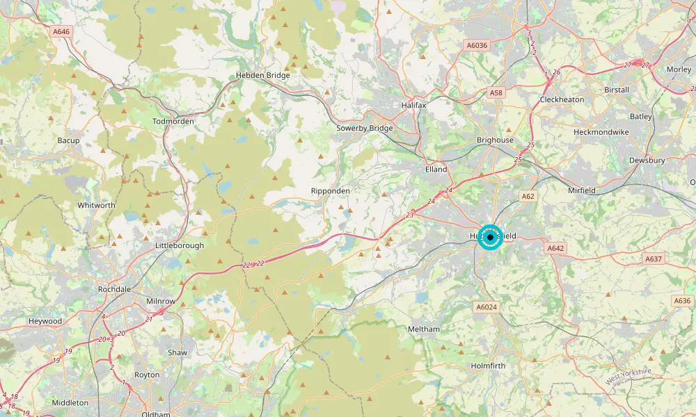 Map of our delivery coverage in Huddersfield