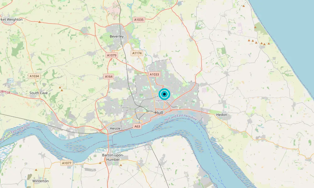 Map of our delivery coverage in Hull