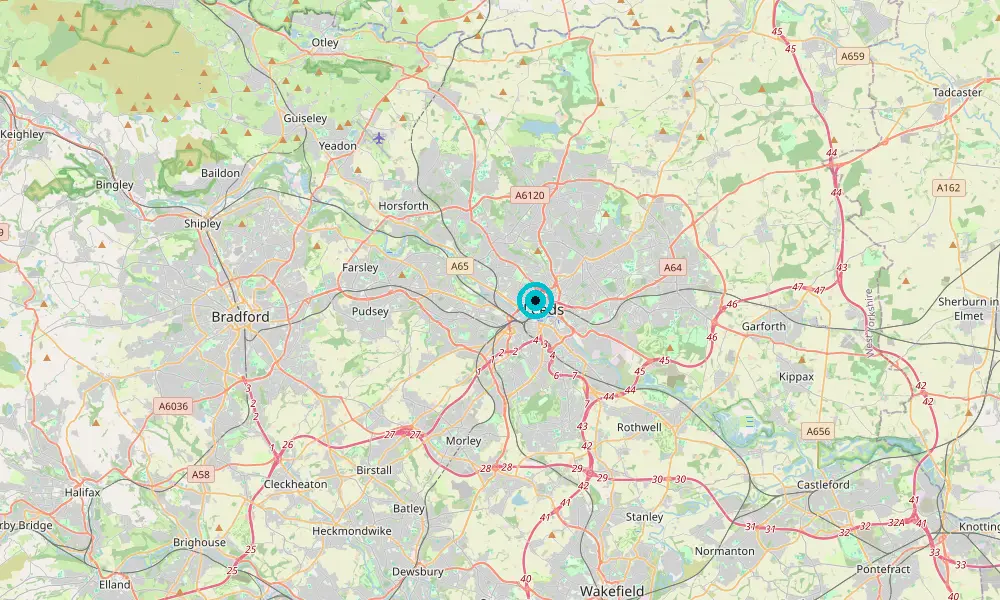 Map of our delivery coverage in Leeds