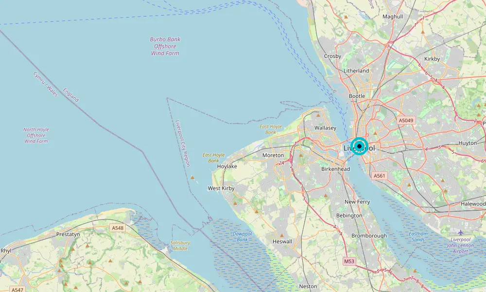 Map of our delivery coverage in Liverpool