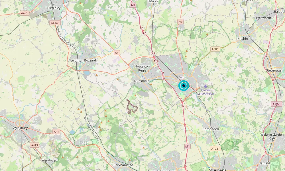 Map of our delivery coverage in Luton
