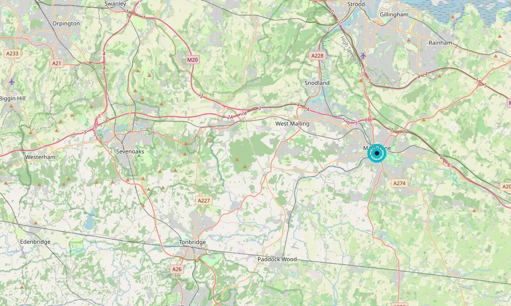 Map of our delivery coverage in Maidstone