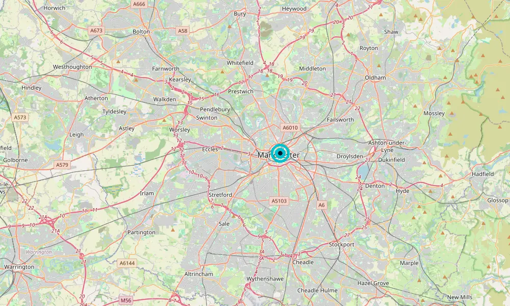 Map of our delivery coverage in Manchester