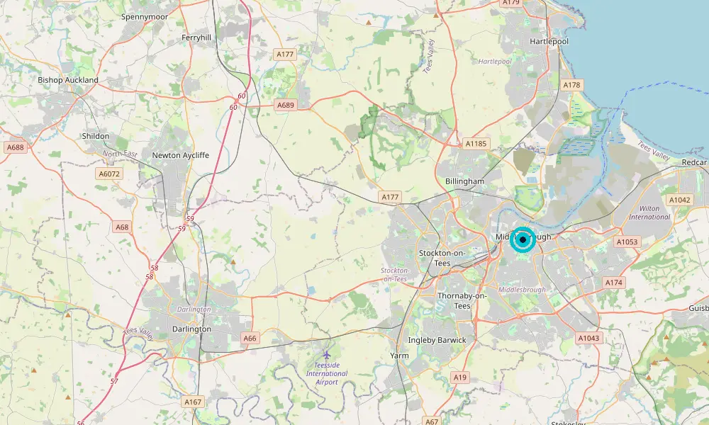 Map of our delivery coverage in Middlesbrough