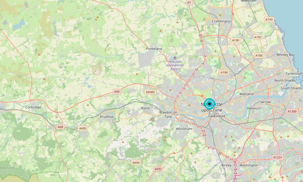 Map of our delivery coverage in Newcastle