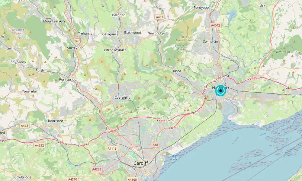 Map of our delivery coverage in Newport
