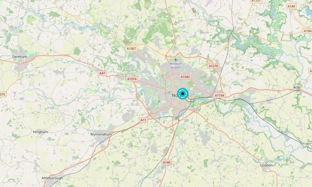 Map of our delivery coverage in Norwich
