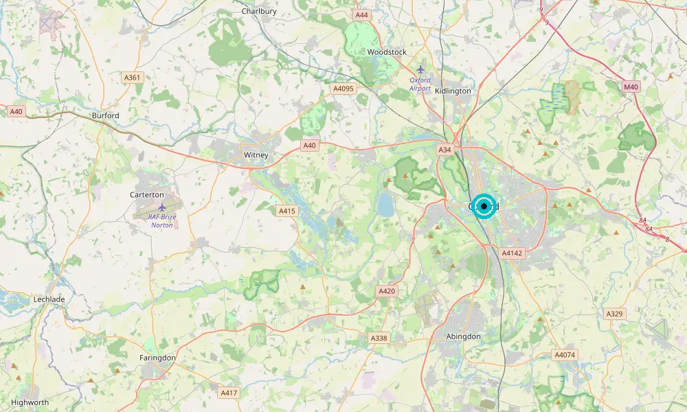 Map of our delivery coverage in Oxford
