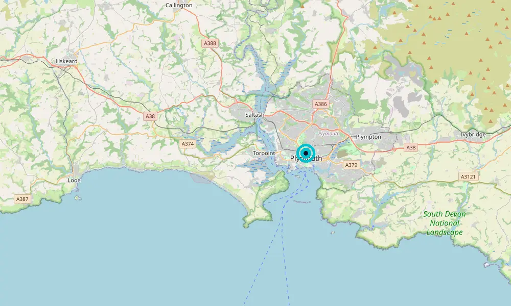Map of our delivery coverage in Plymouth