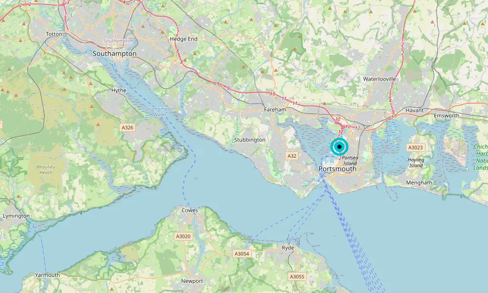 Map of our delivery coverage in Portsmouth
