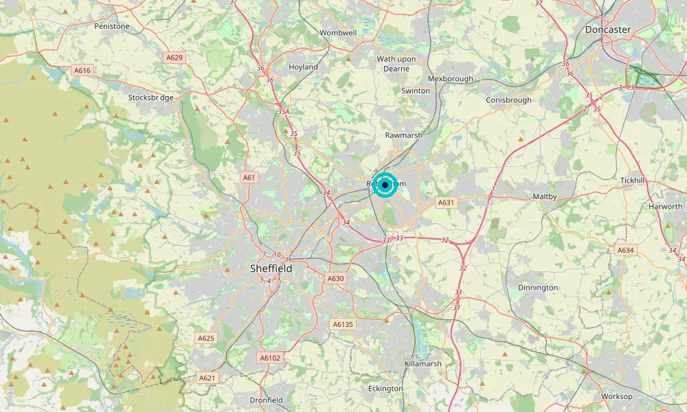 Map of our delivery coverage in Rotherham