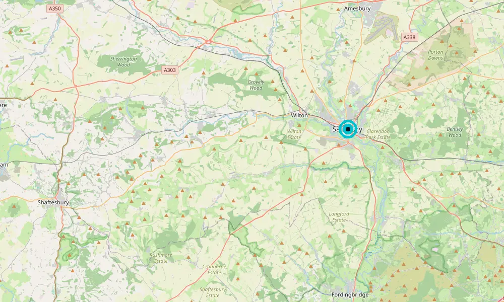 Map of our delivery coverage in Salisbury