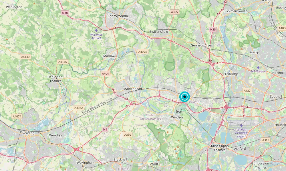 Map of our delivery coverage in Slough