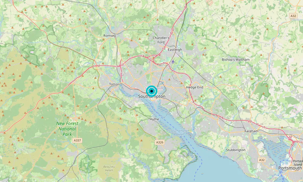 Map of our delivery coverage in Southampton
