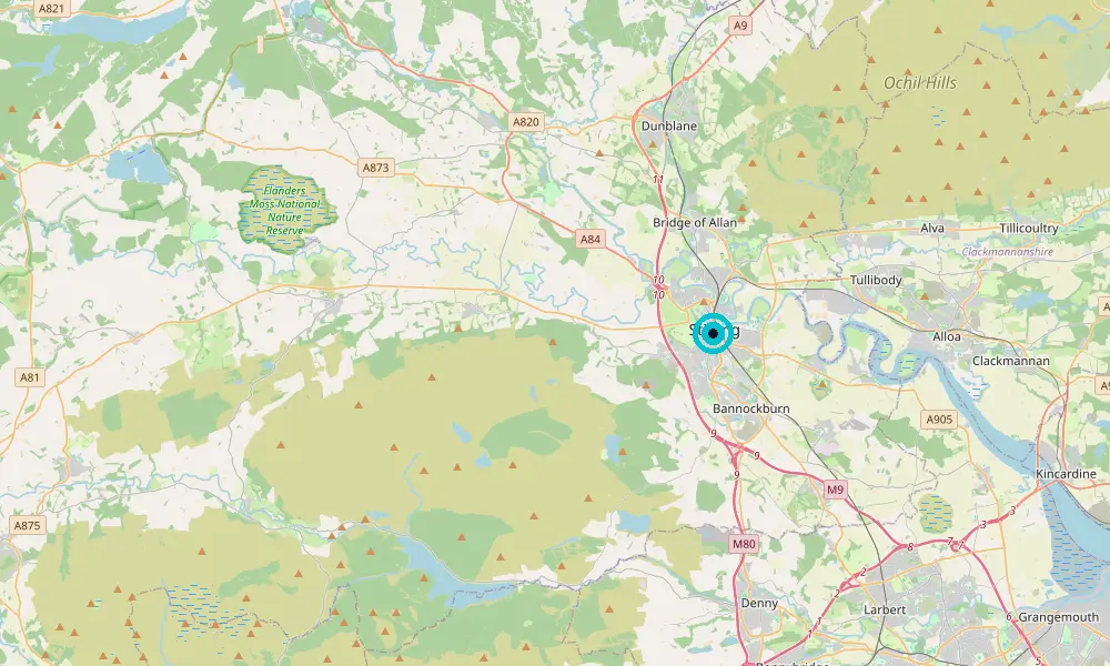 Map of our delivery coverage in Stirling