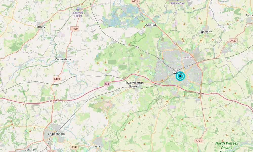 Map of our delivery coverage in Swindon