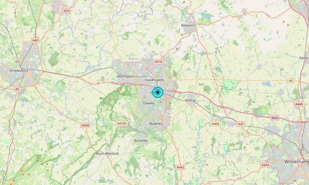Map of our delivery coverage in Telford