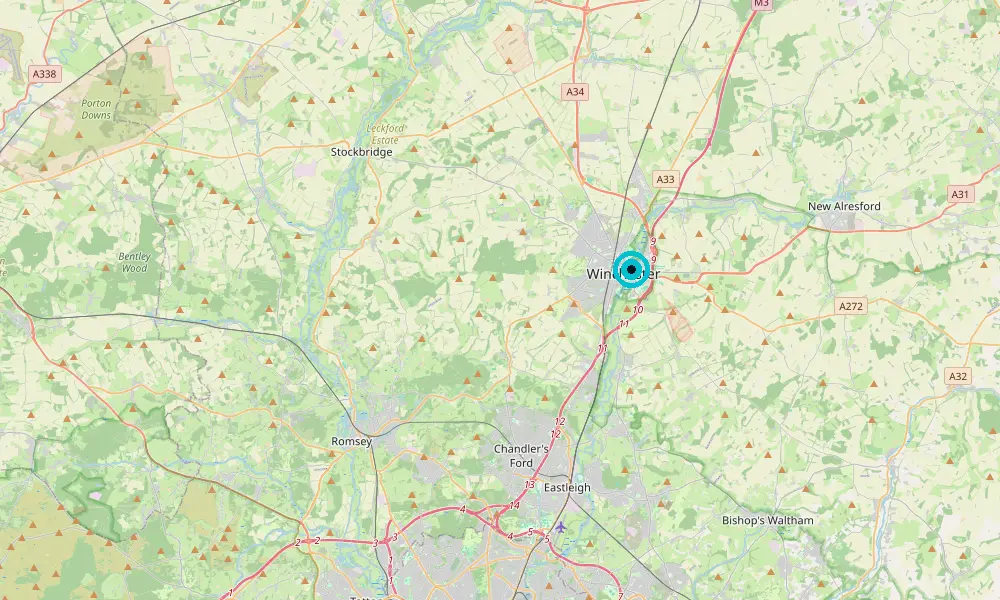 Map of our delivery coverage in Winchester