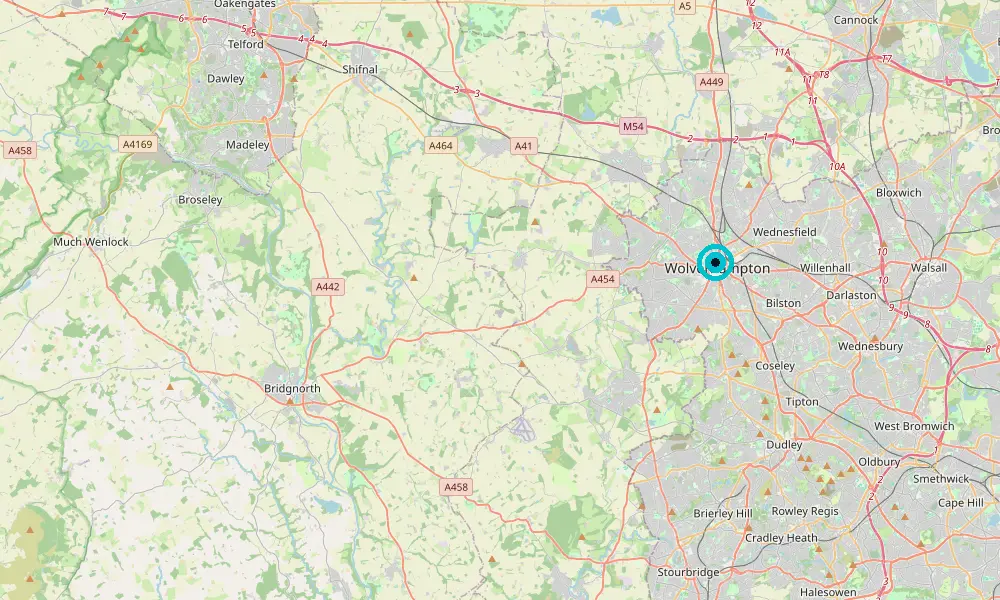Map of our delivery coverage in Wolverhampton